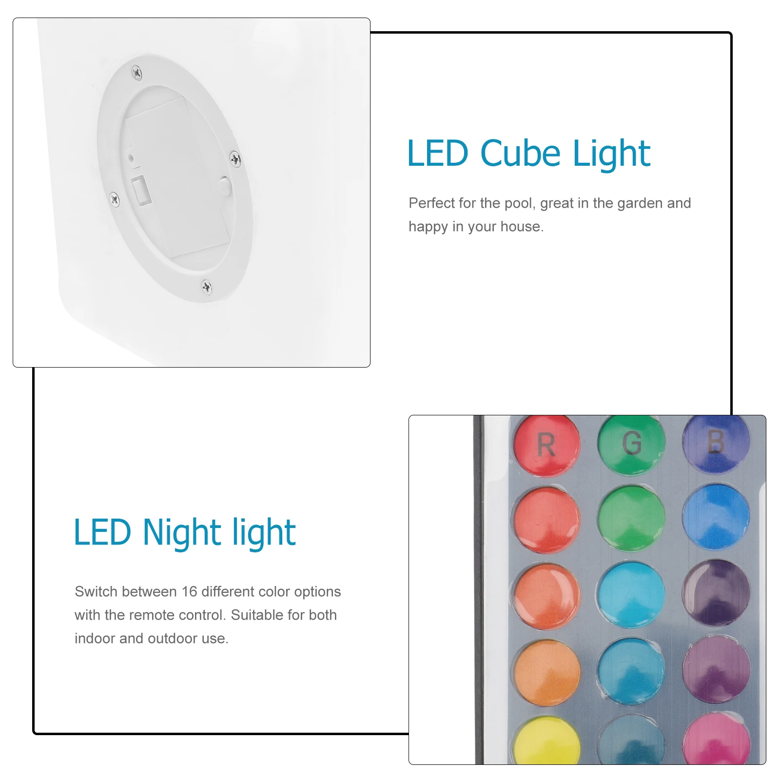 ไฟลูกบาศก์ LED ขนาด 15 ซม. เปลี่ยนสีได้ กันน้ำ แพ็ค 3 ชิ้น สำหรับตกแต่งสวนกลางแจ้ง ไฟกลางคืน สำหรับงานปาร์ตี้และเทศกาล