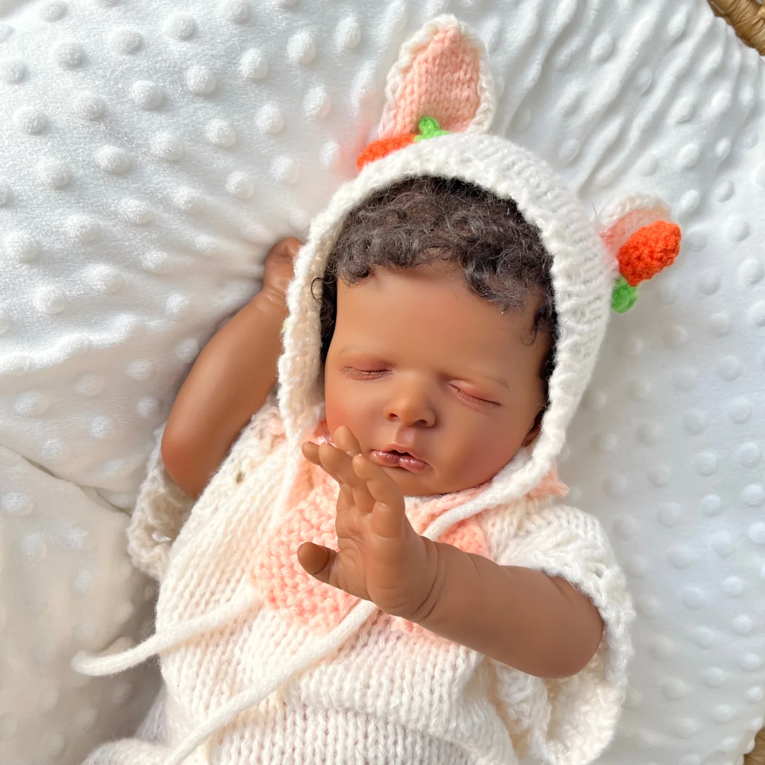 

BZDOLL 19 Inch Handmade Asleep Reborn Baby Doll Toy 48 CM Vinyl Limbs Cloth Body Real Look Birthday Gift
