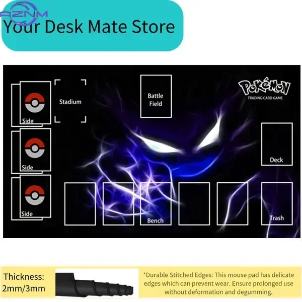 Ghost Type Pokemon Group TCG Playmat PTCG Trading Card Game Battle Table Mouse Pad With Zones