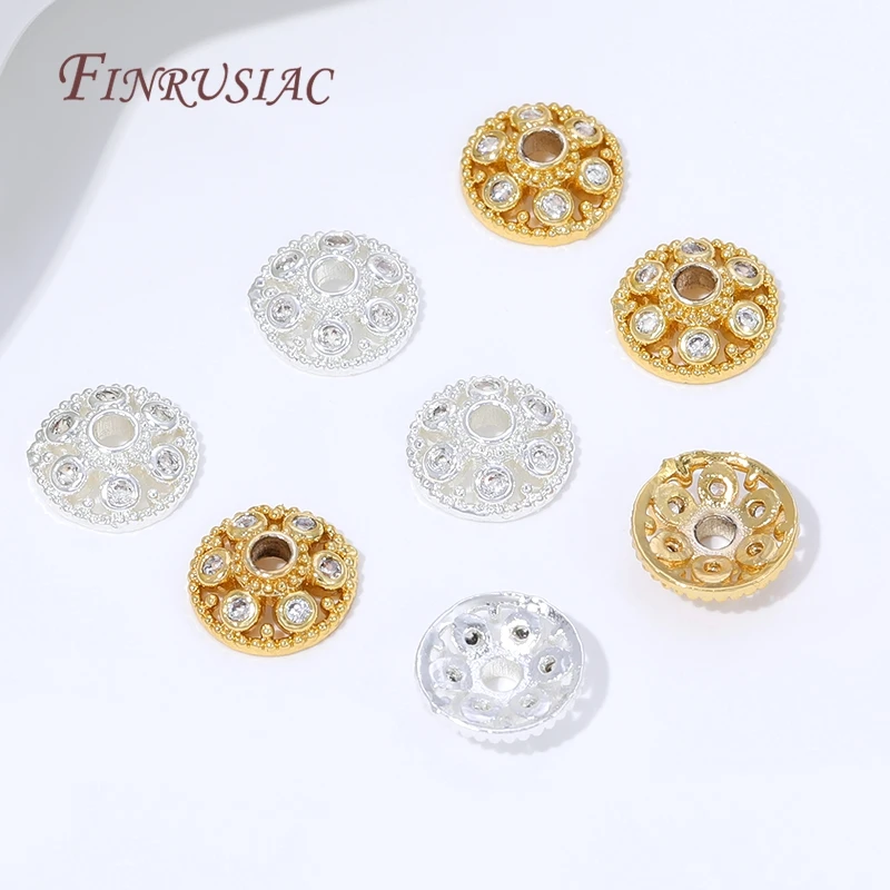 10/20 Stück 18K vergoldete Messing-Perlenkappen, Blumen-Perlenkappen für Schmuckherstellung, DIY-Halsketten- und Armband-Zubehör – Detail 19