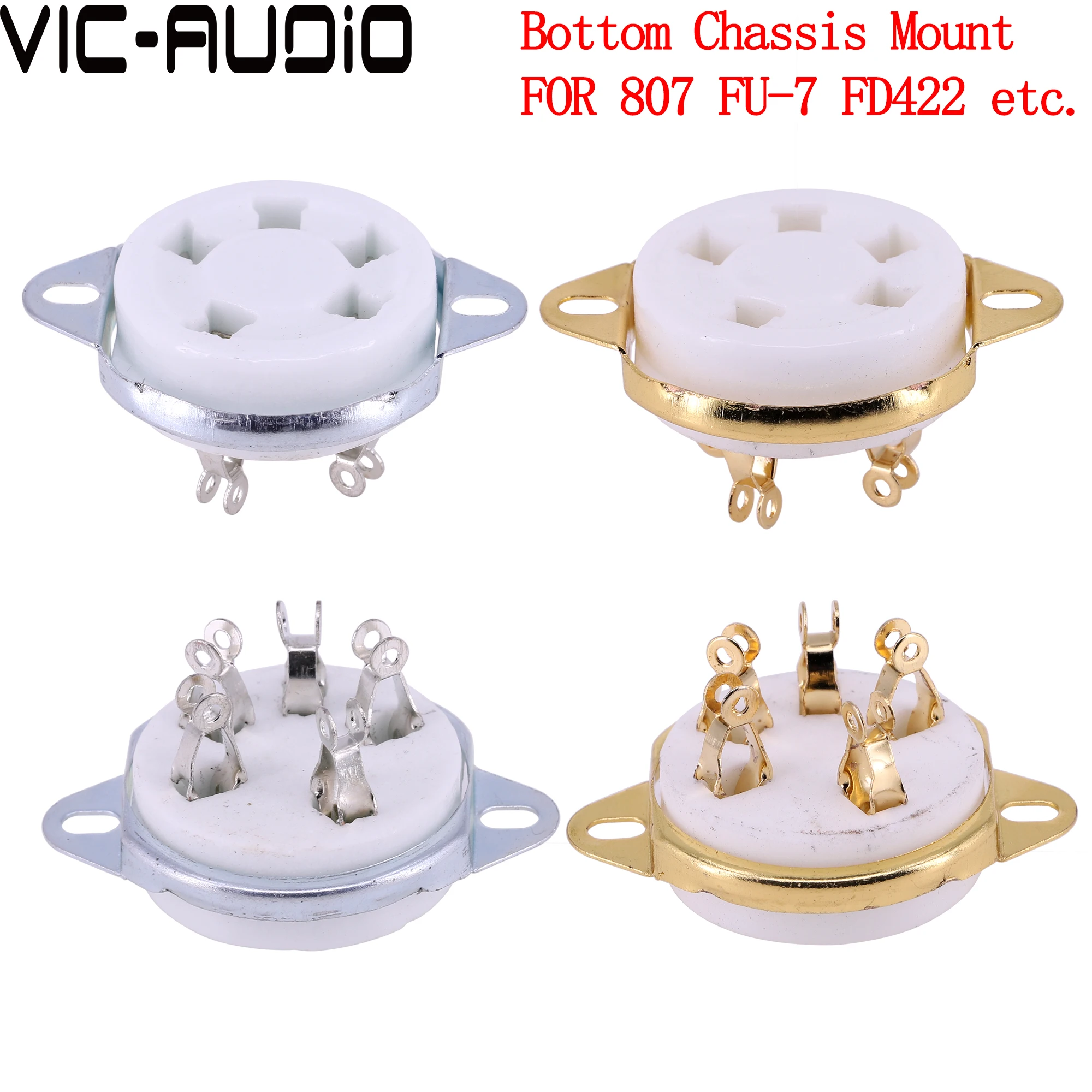 1PC U5A 5PIN Tube Socket Ceramic GZC5-2 Valve Tube Base Chassis Mount For FD422 WE272A FU-7 807 Vacuum Tube AMP Vintage Audio