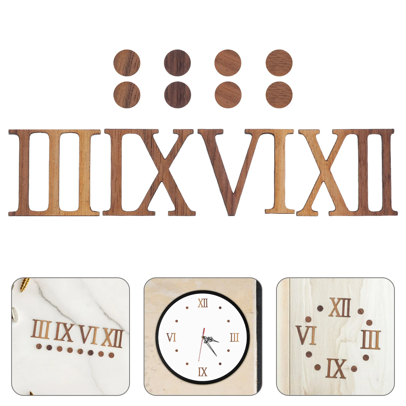 

1Set Clock Numerals Roman Numerals Silent Movement Minimalist DIY Wall Clock for Living Room Bedroom Office