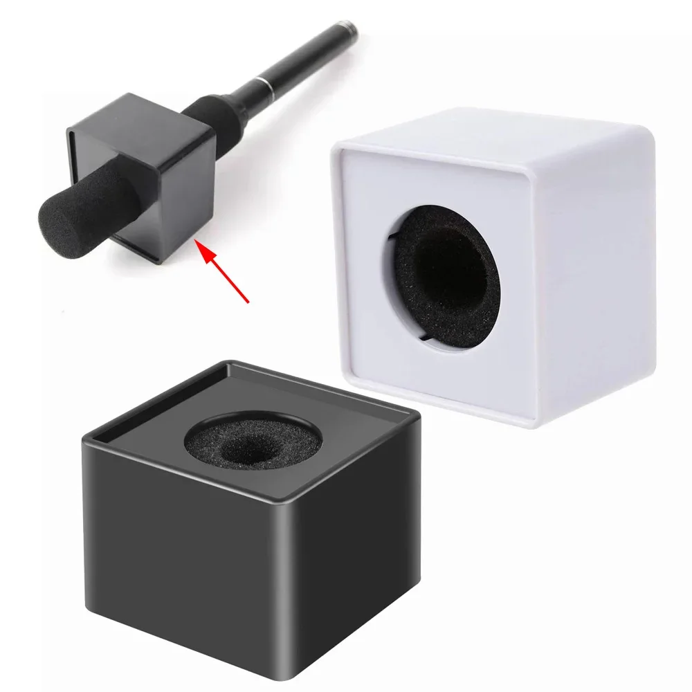 

Microphone Flag Station Cube ABS Square Flags Interview Mic Logo Mark TV Station Reporter Microphone Cube Box Foam Cover