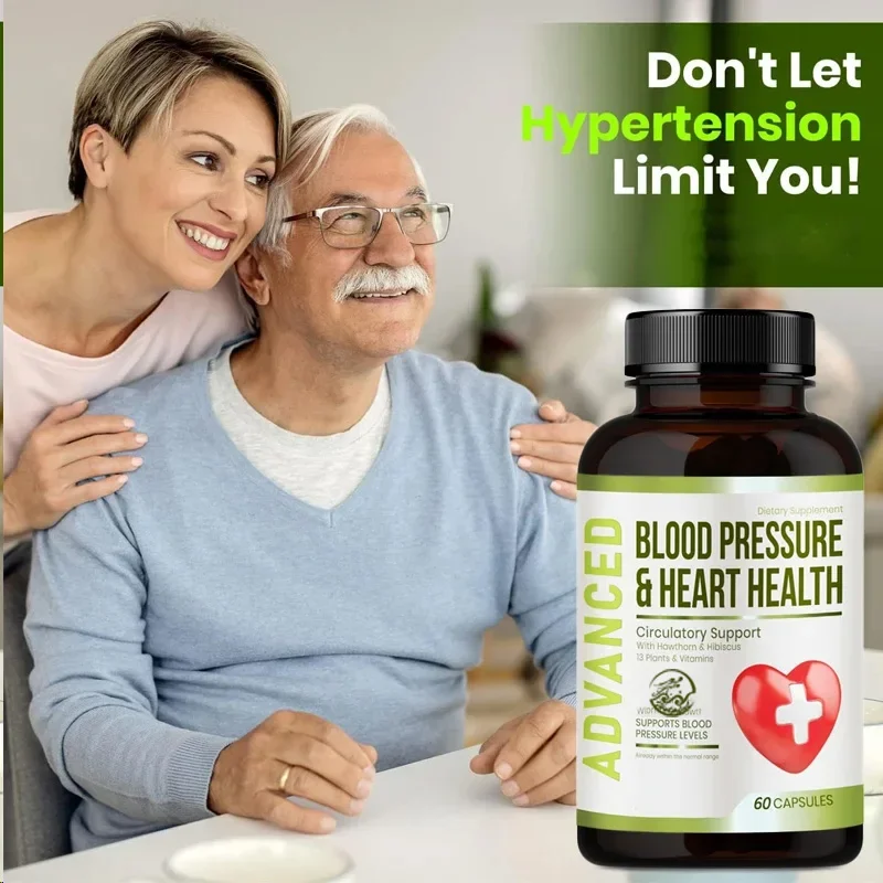 

60capsules Blood pressure support supplement using hawthorn berries and hibiscustosupport blood pressure and healthy circulation