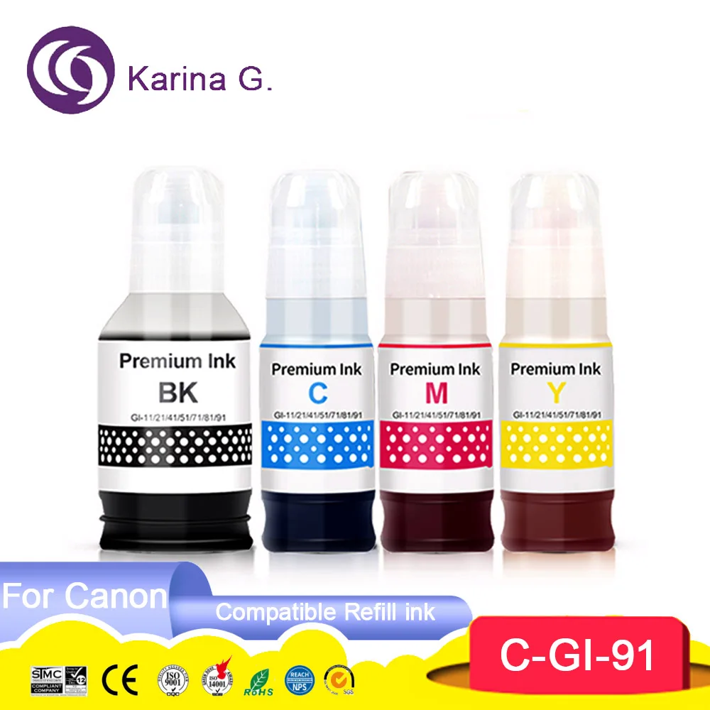 For Canon GI-91 GI91 refill ink premium Compatible Water Based Bulk Bottle for Canon PIXMA G1920 G1922 G2920 G2923 G2960 Printer