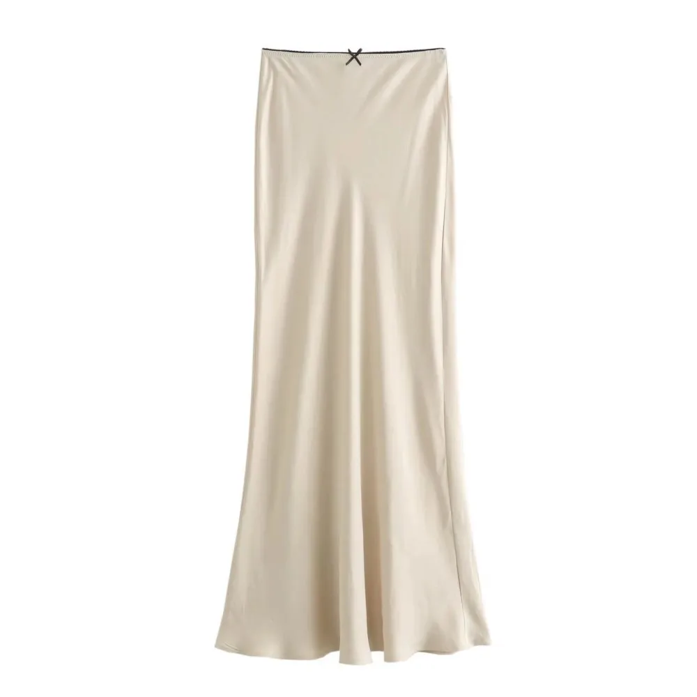 Women's Clothing High Waist Skirt Solid Color Simple Style Skirts Bowknot All-match Casual Temperament Fashion Comfortable Slim