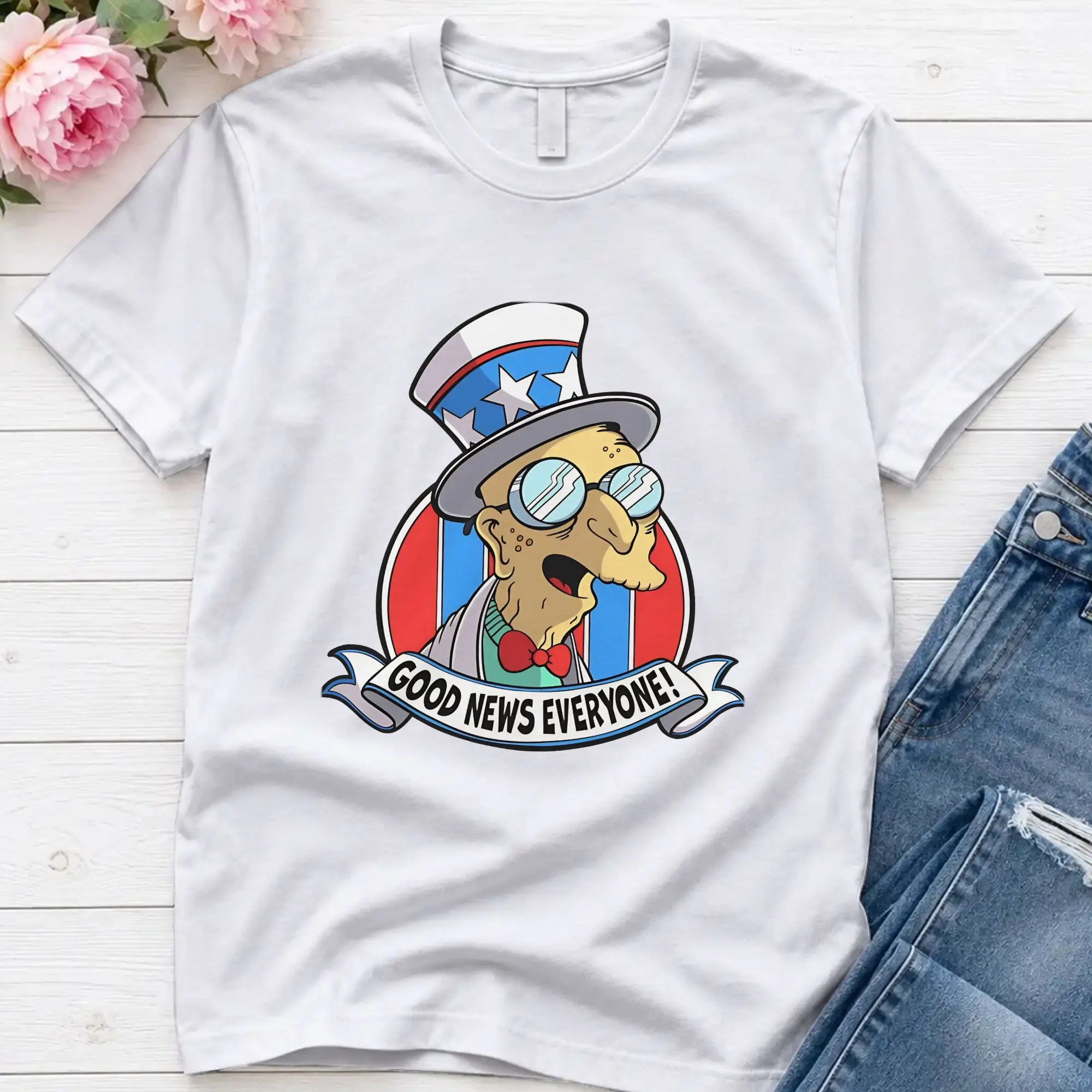 Presidential Election Campaign Lightweight  T Shirts Men's  100% Cotton Creative T-Shirts Round Collar Simpsons Tee Shirt Unique