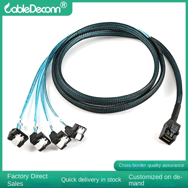 

Mini sas SFF-8643 to 4 * sata 90 degree server data transmission line in stock