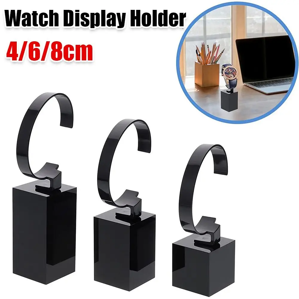 

4/6/8cm Fashion Acrylic Watch Display Holder C-Shaped Upscale Watch Stand Lightweight Watch Organizer