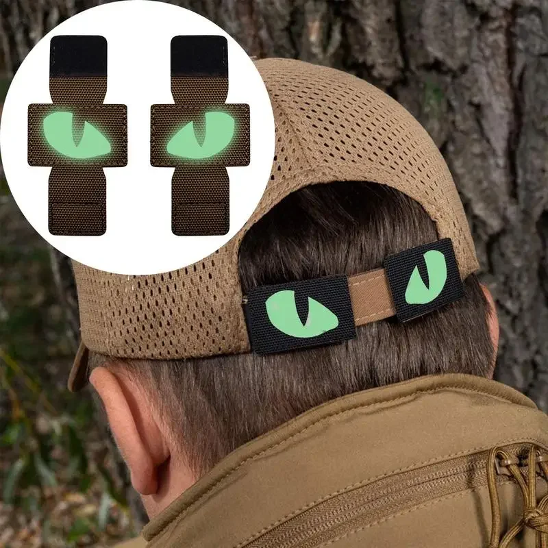 

Hat Luminous Decor Stickers, Reflective Cat Eye Oxford OK Cloth Patch, Outdoor Molle Night Action Identification Badge Pendant