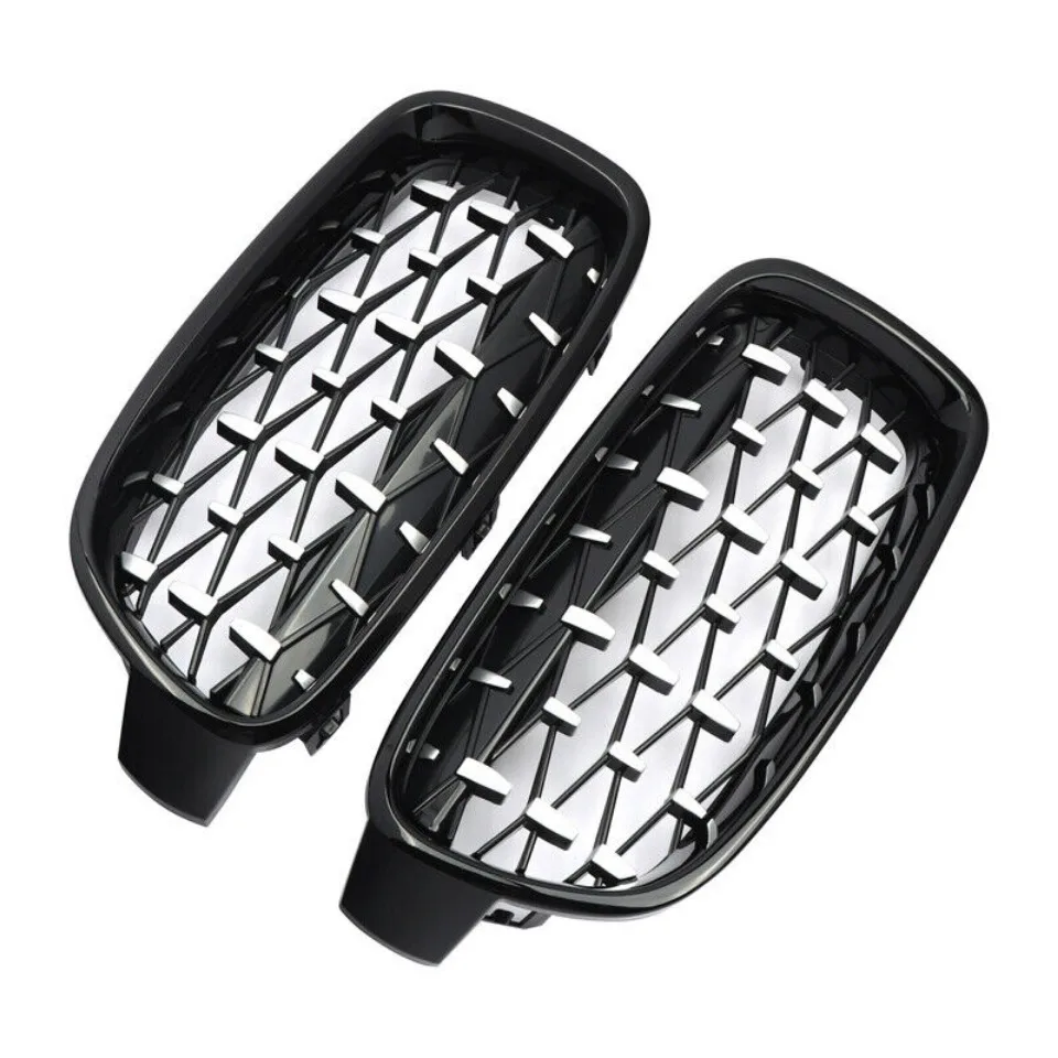 Xvip glänzender Double Line Style Front stoßstangen grill für BMW 3er F30 F31 F35 2013-19 320i 325i 328i Silber Diamant grill – Detail 16