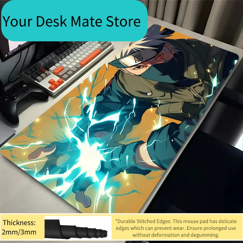 

Japan Hot Anime Mouse Pad Laptop Black and White Manga Keyboard Rug PC N-narutoS Cool K-kakashi Gaming Mousepad Hatake Desk Mat