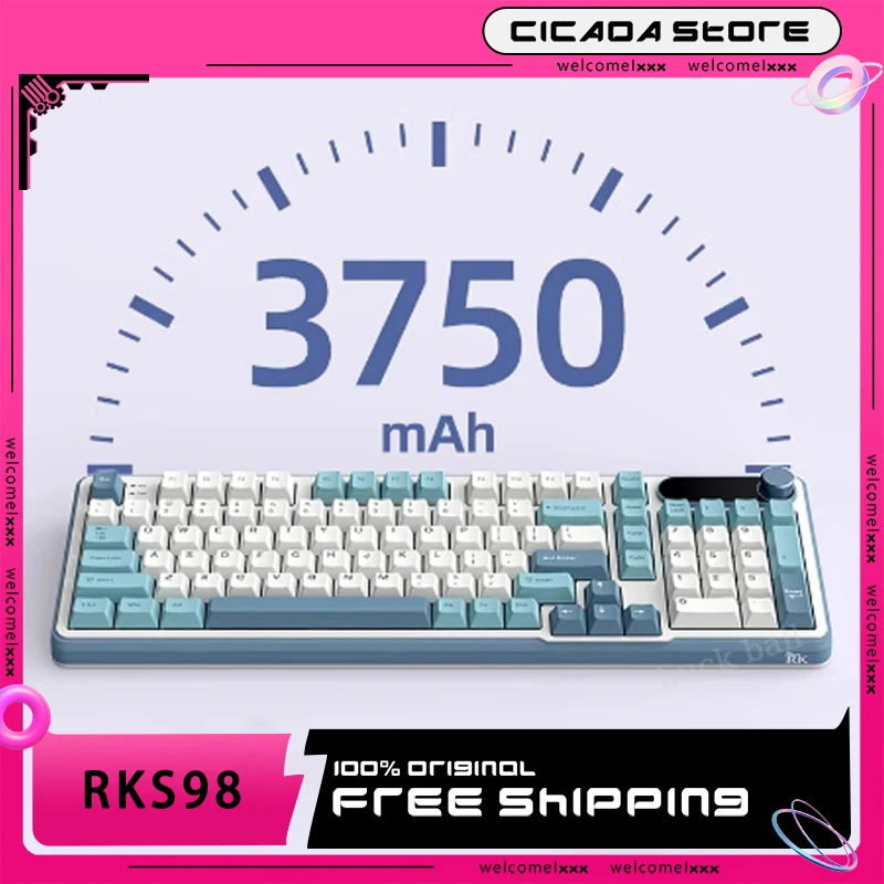 

Royal Kludge Rks98 Gamer Keyboard 3mode Pbt Wireless Bluetooth Mechanical Keyboard Support Rt Rgb Gaming Office Custom Keyboard