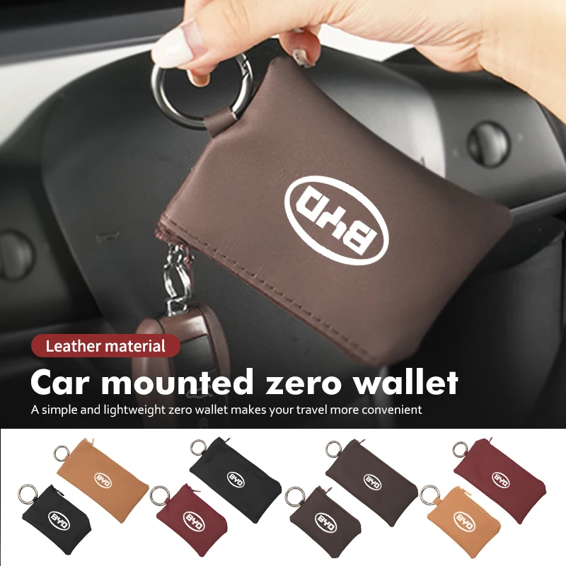 Car Key Bag Keychain Wallet Case Zipper Purse Keyring Holder For BYD M6 G3 G5 T3 F3 I3 F0 F6 S6 S8 E5 E6 G6 L3 S7 G7