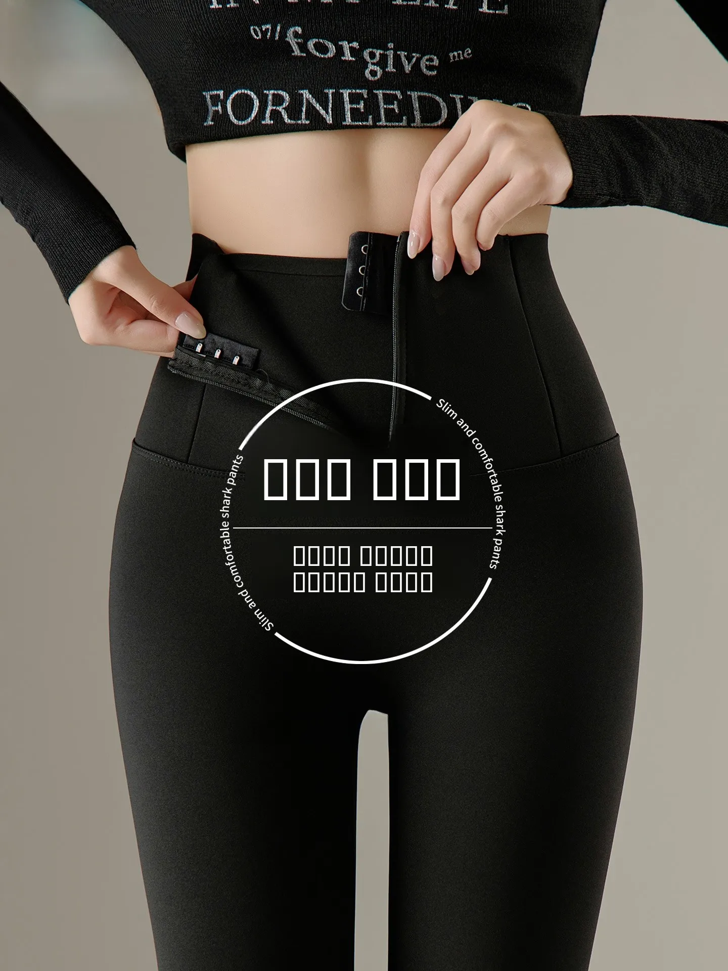 

High-Waist Fce Lined Zipper arkskin Yoga Pants Women's Outerwear Autumn Winter Thermal Long Trousers Casual Faion