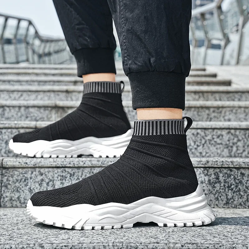 

Classic Black Socks Runing Shoes Men High Sock Trainers Women Slip on Couple Casual Shoes Lightweight Sneakers Men Basket Homme
