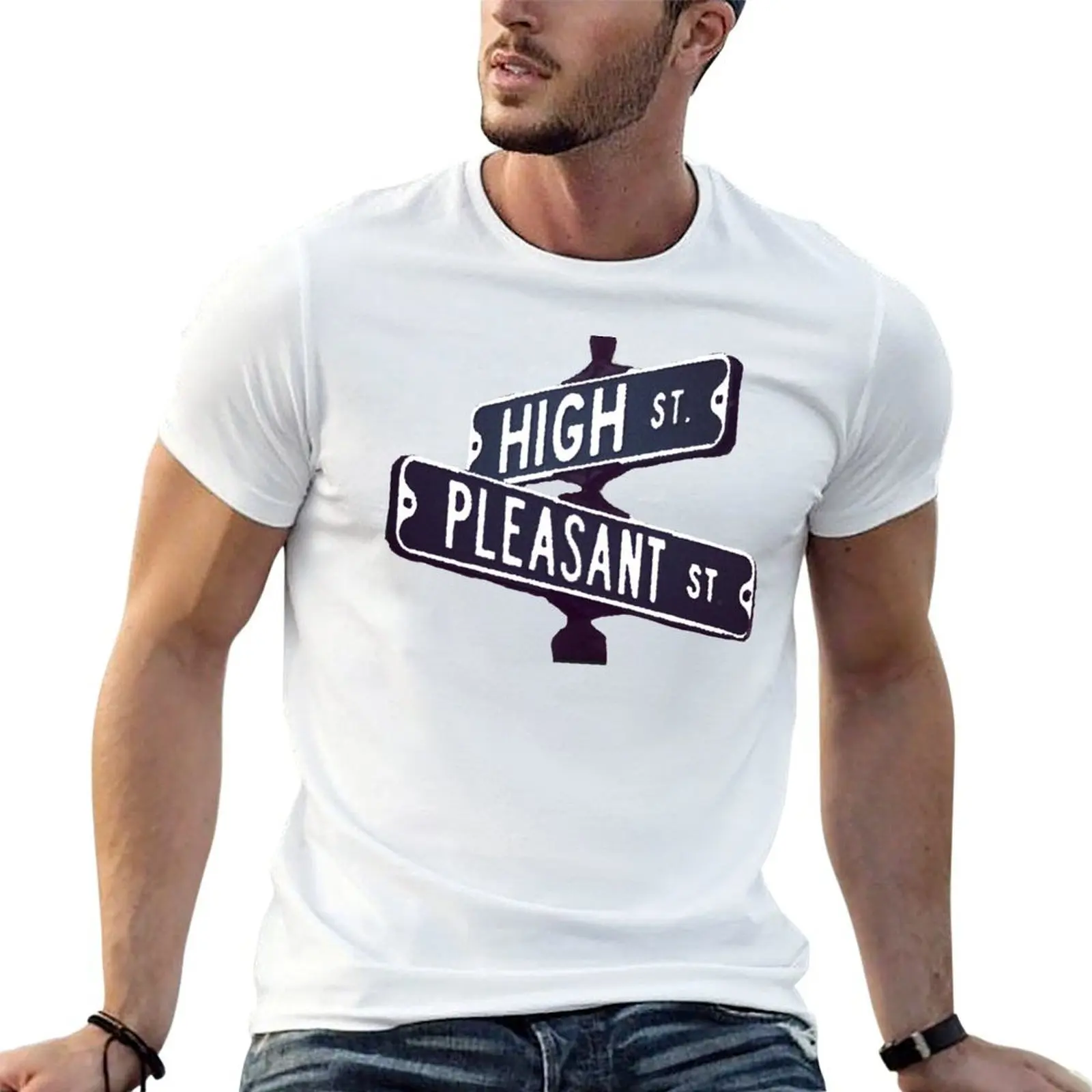 

HIGH & PLEASANT (stencil variation) T-Shirt man t shirt cotton high quality g man t shirts for men T-Shirt