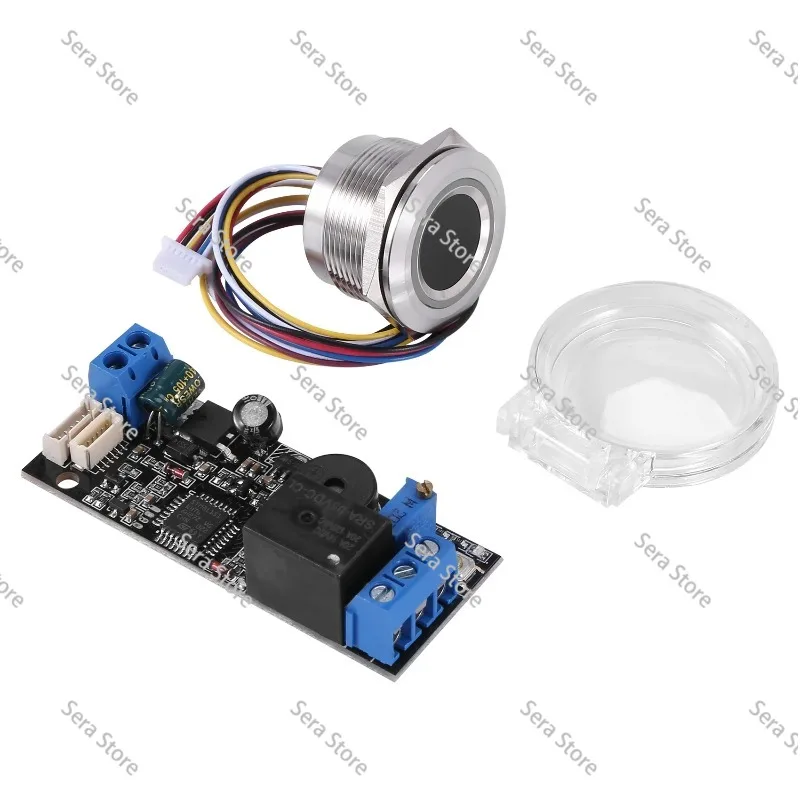 B24B K202 DC12V Low Power Fingerprint Control Board + R503 Fingerprint Module Round Fingerprint Recognition Module
