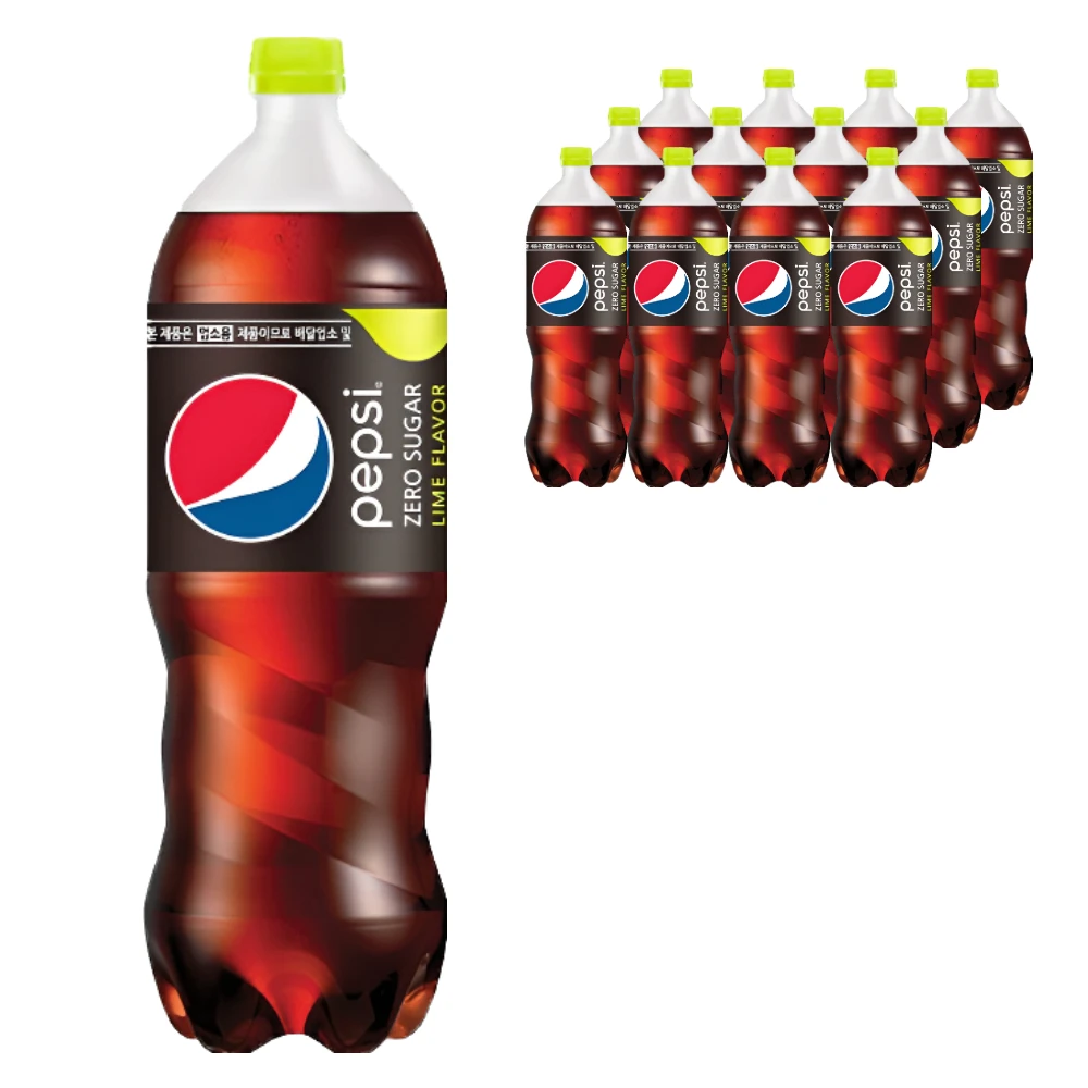 Lotte Chilsung Pepsi Cola Zero Sabor Limón (Uso Comercial) 1.25 L * 12 Botellas Cola Espumoso
