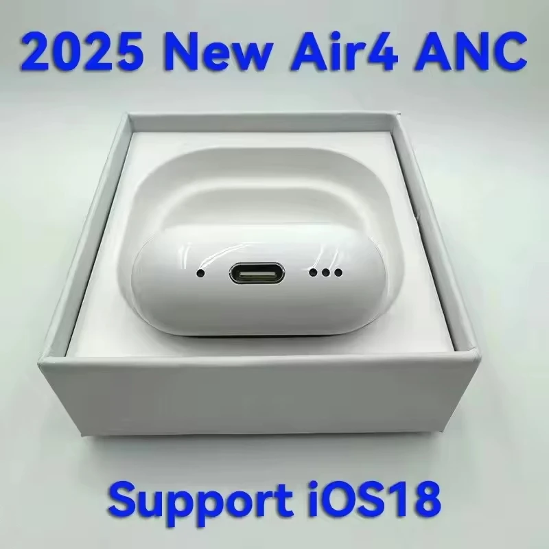 2025New IOS18 semi-in-ear wireless Bluetooth headphones for Air4 ANC active noise reduction USB-C port Earphones Super endurance