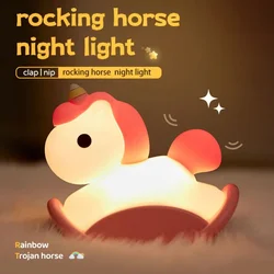 Cute unicorn Night Light Silicone DimmableLED Night Light For Kids Rechargeable LED Bedside Lamp Touch Night Lamp for Kids Gift