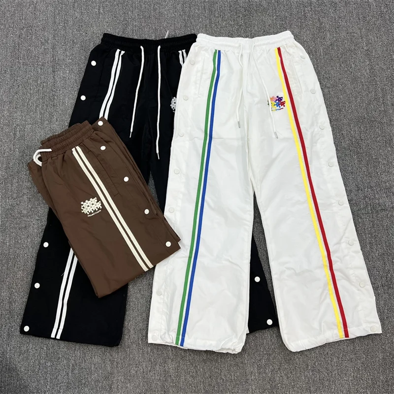 

Project Embroidery European And American Style Buckle Casual Pants