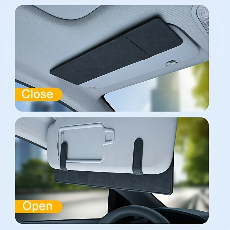 Universelle Auto-Sonnenblendenverlängerung, Faltbarer Windschutzscheiben-Sonnenschutz, Sonnenblenden-Aufbewahrungszubehör, Modisches Brillenaufbewahrungszubehör