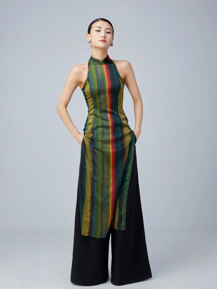 

Новый китайский Sle ретро джаз национальный тренд женский сценический костюм с разрезом и высокой моей пленкой сценическая одежда