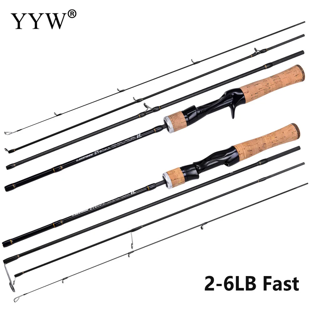 

1.56m-1.8m Carbon Fishing Rod 3-4 Section Fishing Pole Spinning Casting 2-6LB Fast 523/604 Ultra Lightweight Fishing Accessory