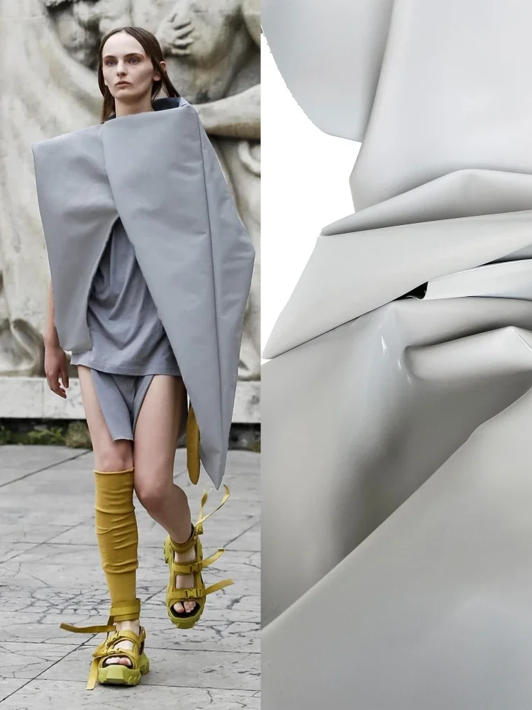 

Зеркальный металл, жидкий серый ПУ, искусственная кожа, ткань для шитья своими руками, креативный модный материал, дизайнерская одежда, ткань