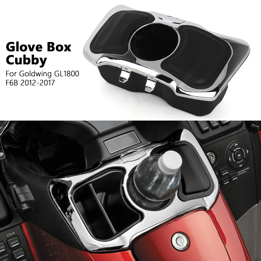 Motorcycle Accessories New Black Chrome Storage Box For Honda Goldwing GL1800 GL 1800 F6B 2012-2017 Front Glove Box Cubby