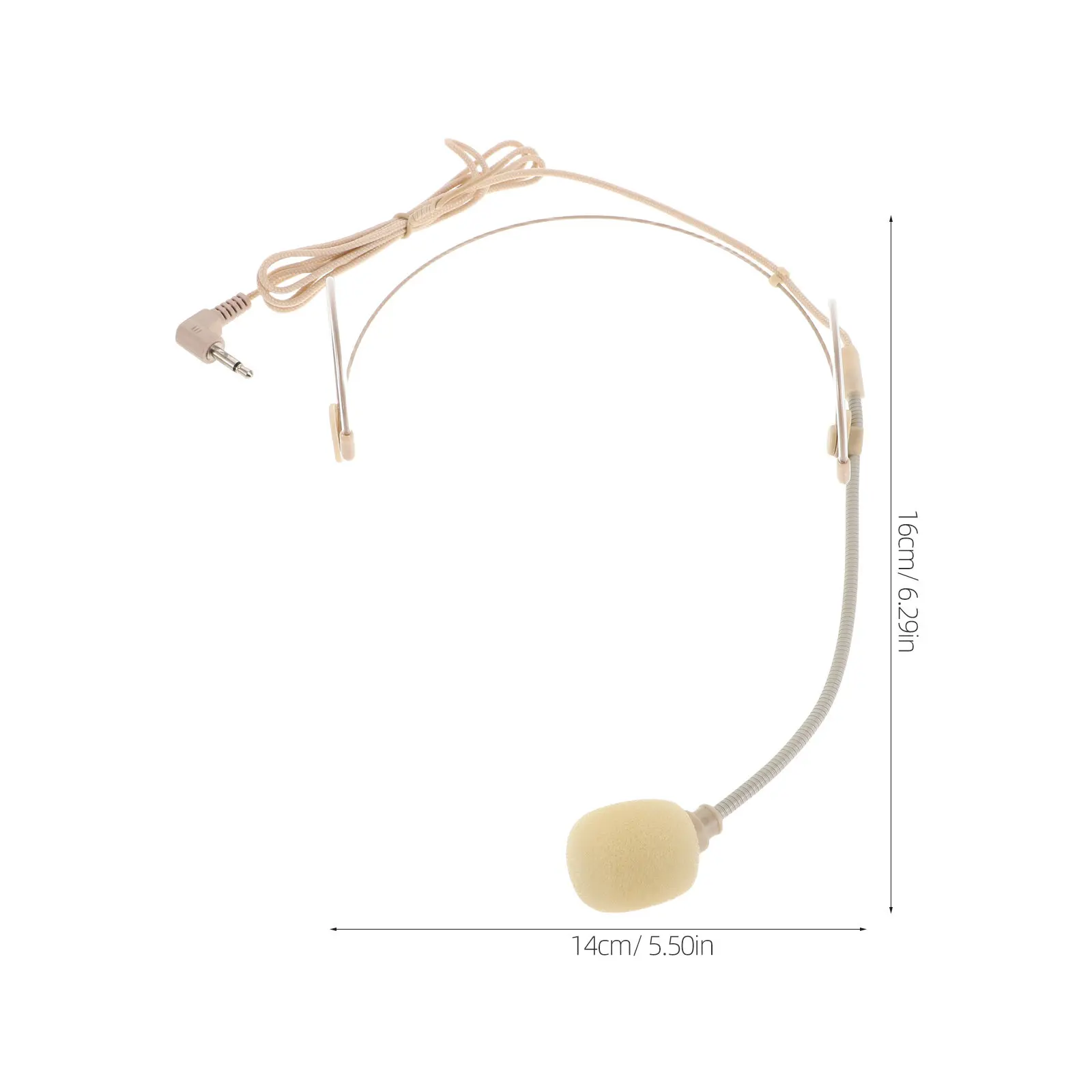 Wired Headset Microphone Headworn Over Ear Hanging Condenser Mic Flexible 3.5L Plug for Teachers Tour Guides Trainers Amplified