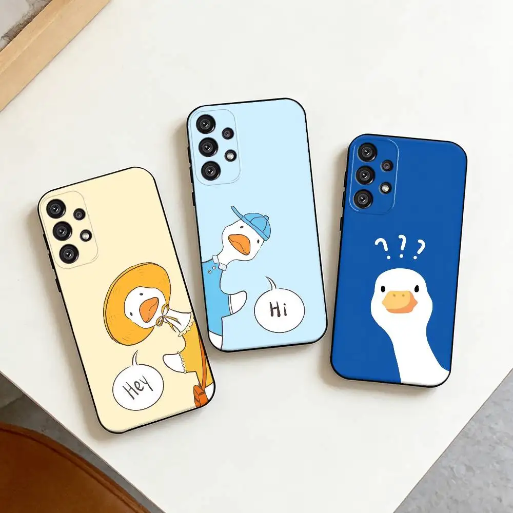 A-Abstract Cartoon Duck   Phone Case For Samsung S25,S24,S21,S22,S23,S30,Ultra,S20,Plus,Fe,Note,10,9,5G Black Cover