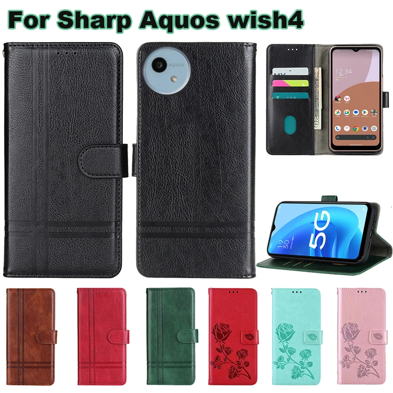 Wish4 Case Original Leather Case For чехол Sharp Aquos wish4 SH-52E Case Wallet Cover For Carcasas Sharp Aquos wish 4 Mujer Etui