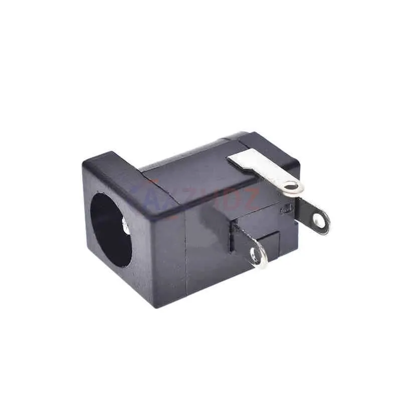 10PCS Black DC-005 DC Power Jack Socket DC Connectors Supply Barrel-Type Right Angle PCB Mount Terminal  5.5x2.1mm 5.5X2.5MM