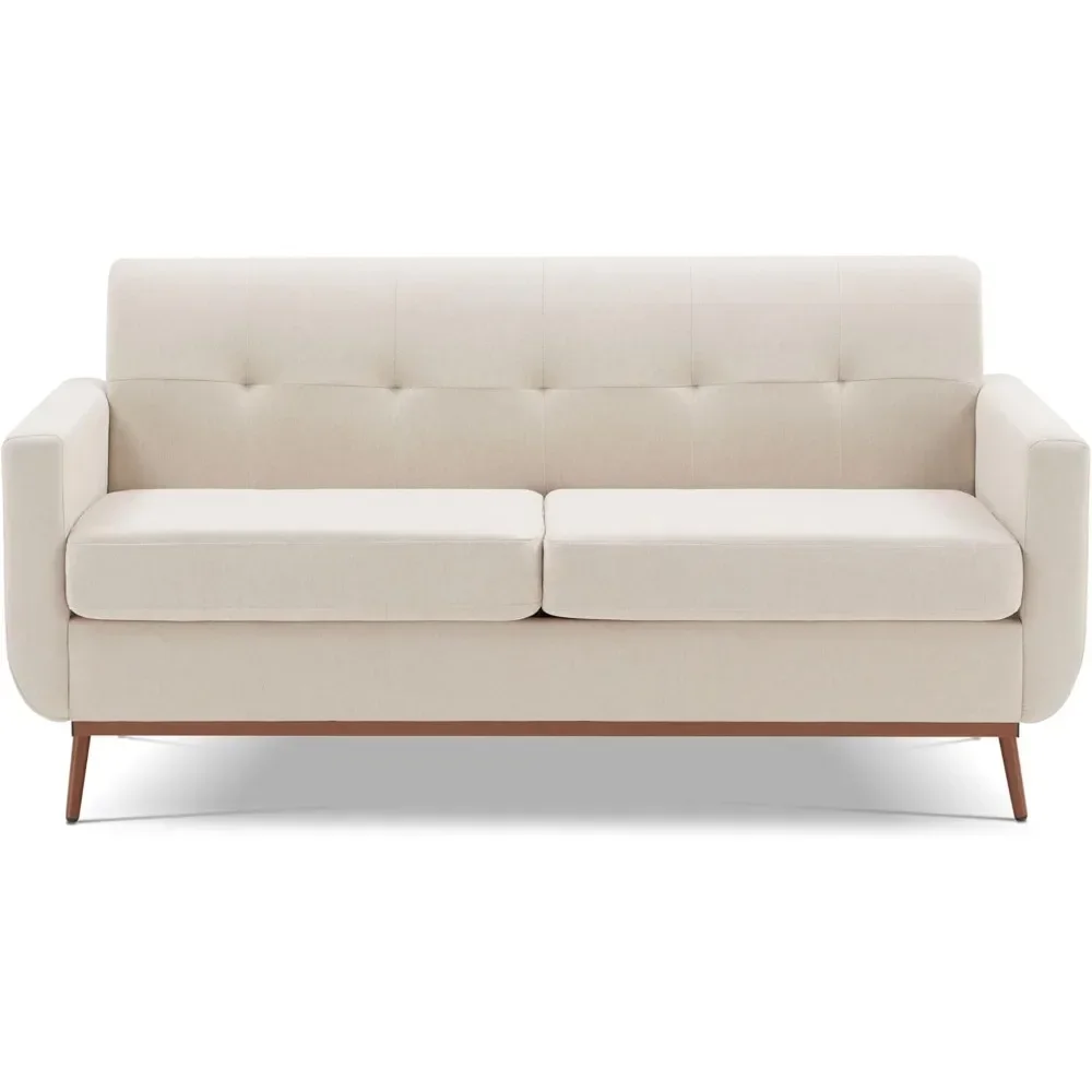 

65" Loveseat Sofa, Mid Century Modern Love Seat Couches for Living Room, Comfy Button Tufted Upholstered Sofa Couch