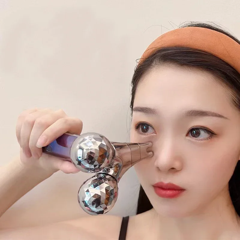 V Gesicht 5D Micro Current Gesichtsmassagegerät Ice Roller Micro Current Device Gesichtsmassagegerät Gesicht Auge Hals Schönheit Hautpflege-Tools