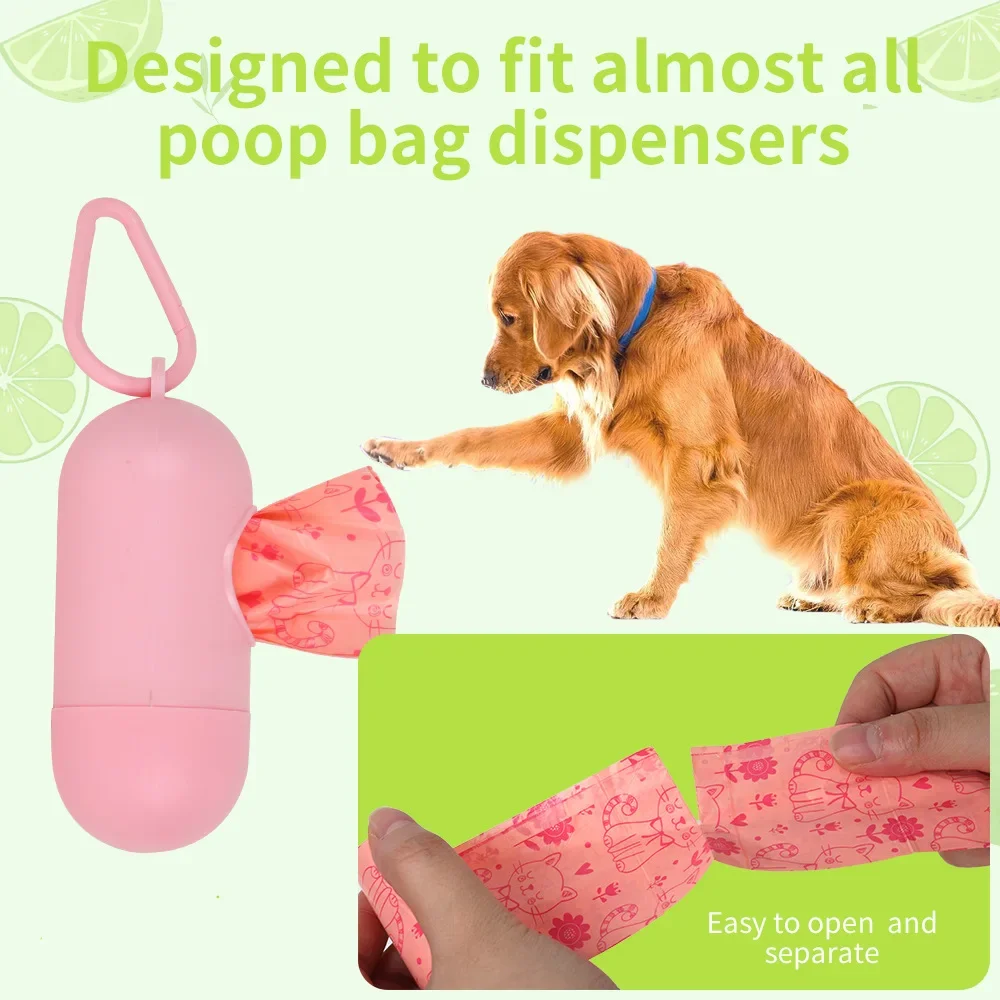 Pet Poop Bags Corn Soybean Powder Biodegradable Dog Waste Disposal Bags Pile Up Litter Dispenser Home Cleaning Supplies