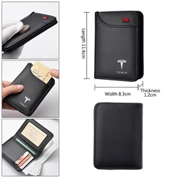 Car Emblems Soft Wallet Leather Mini Credit Card Purse Portable Small Wallet For Tesla Model 3 Model S X Model Y Roadster SpaceX