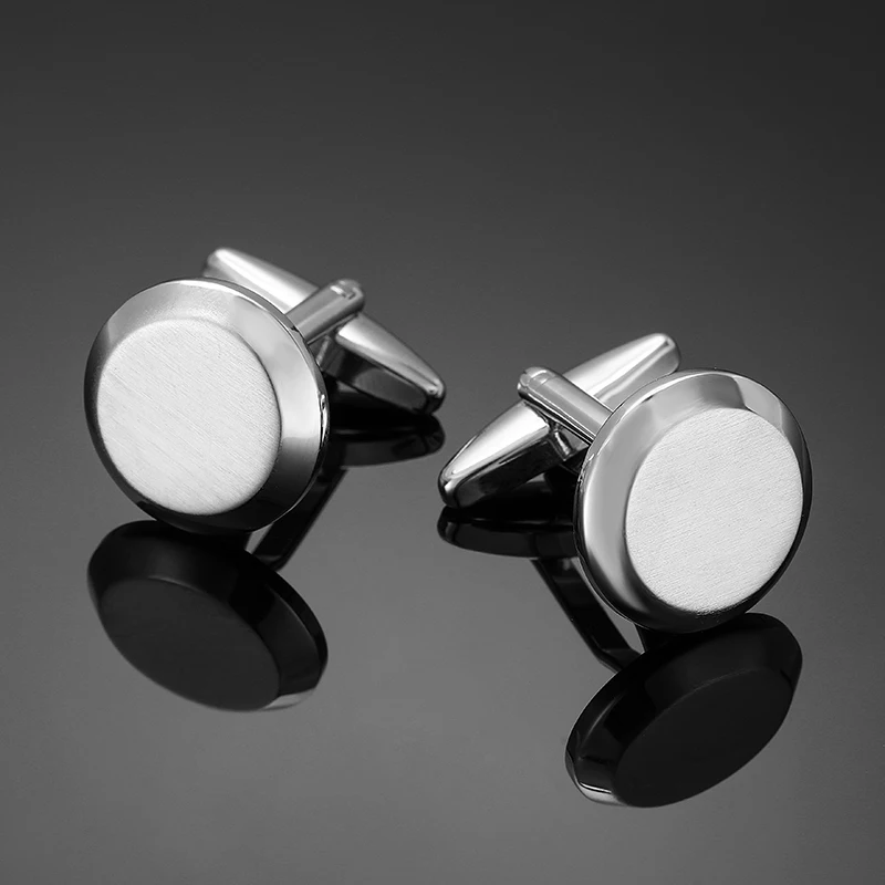 Classic men's French shirt cufflinks high-quality metal Round drawing cuffbutton business suit accessories jewelry gift