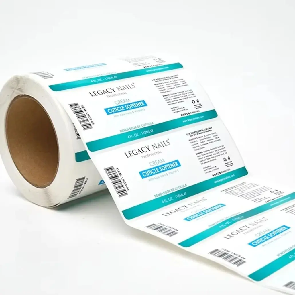 Custom Waterproof Vinyl Label Stickers｜Glossy Lamination Roll Labels for Nail Polish Bottle Packaging