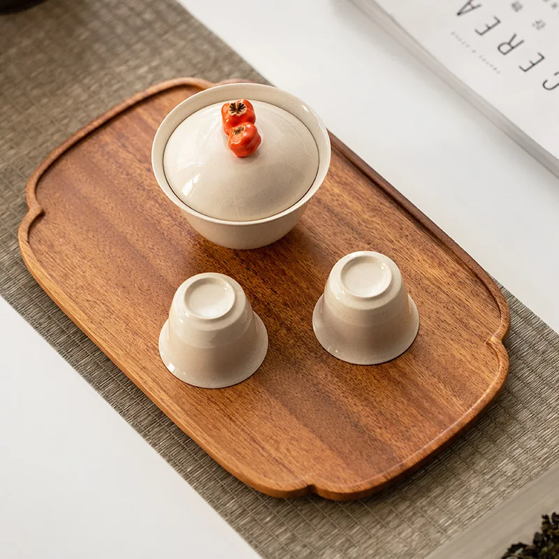 

HeMu-Japanese Walnut Cloud Plate, Square Tray, Wooden Fruit Plate, Snack Fruit Plate in the Living Room and Dining Room