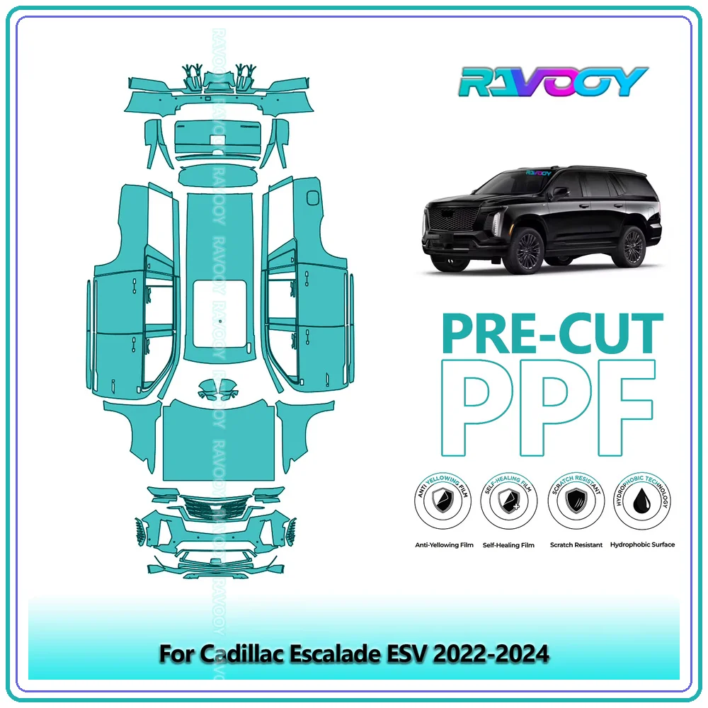 For Cadillac Escalade ESV 2022-2024 Precut TPU Paint Protection Film PPF Full Body Kit Clear Bra Stone Guard EU UK