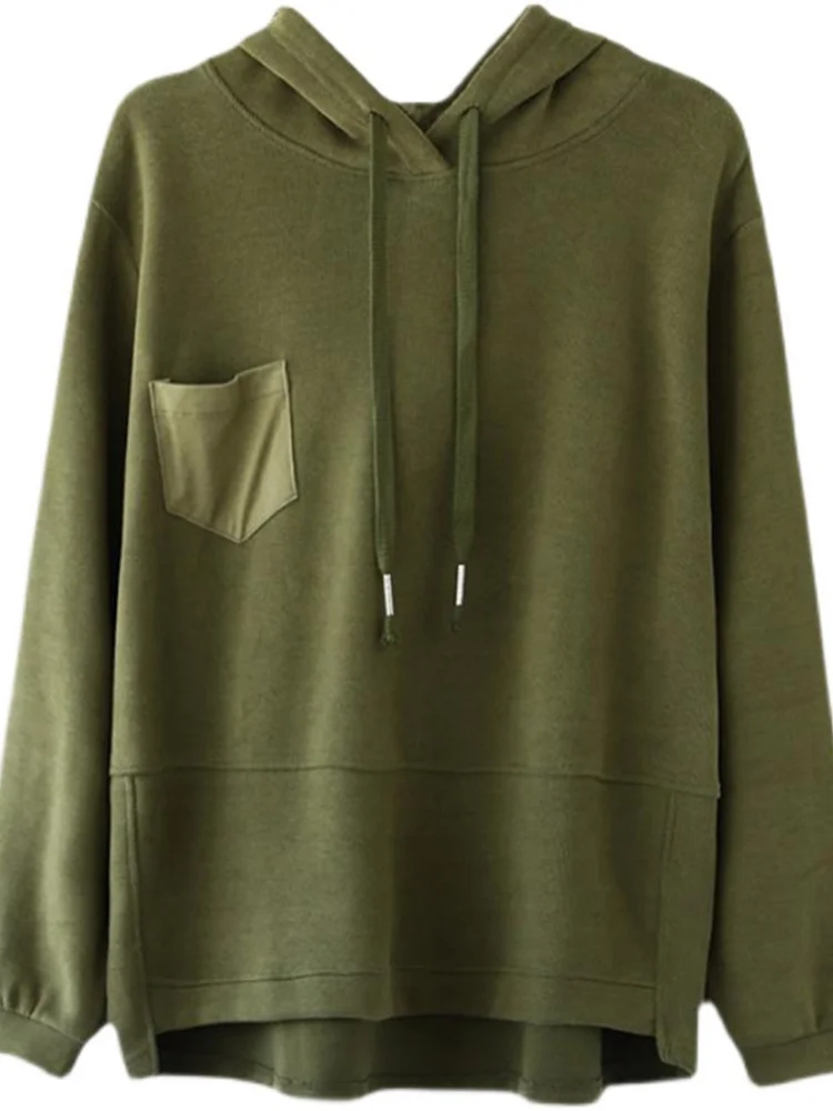 Moletom feminino solto com capuz longo sve oversize camiseta sle outerwear efeito de emagrecimento confortável casual streetwear