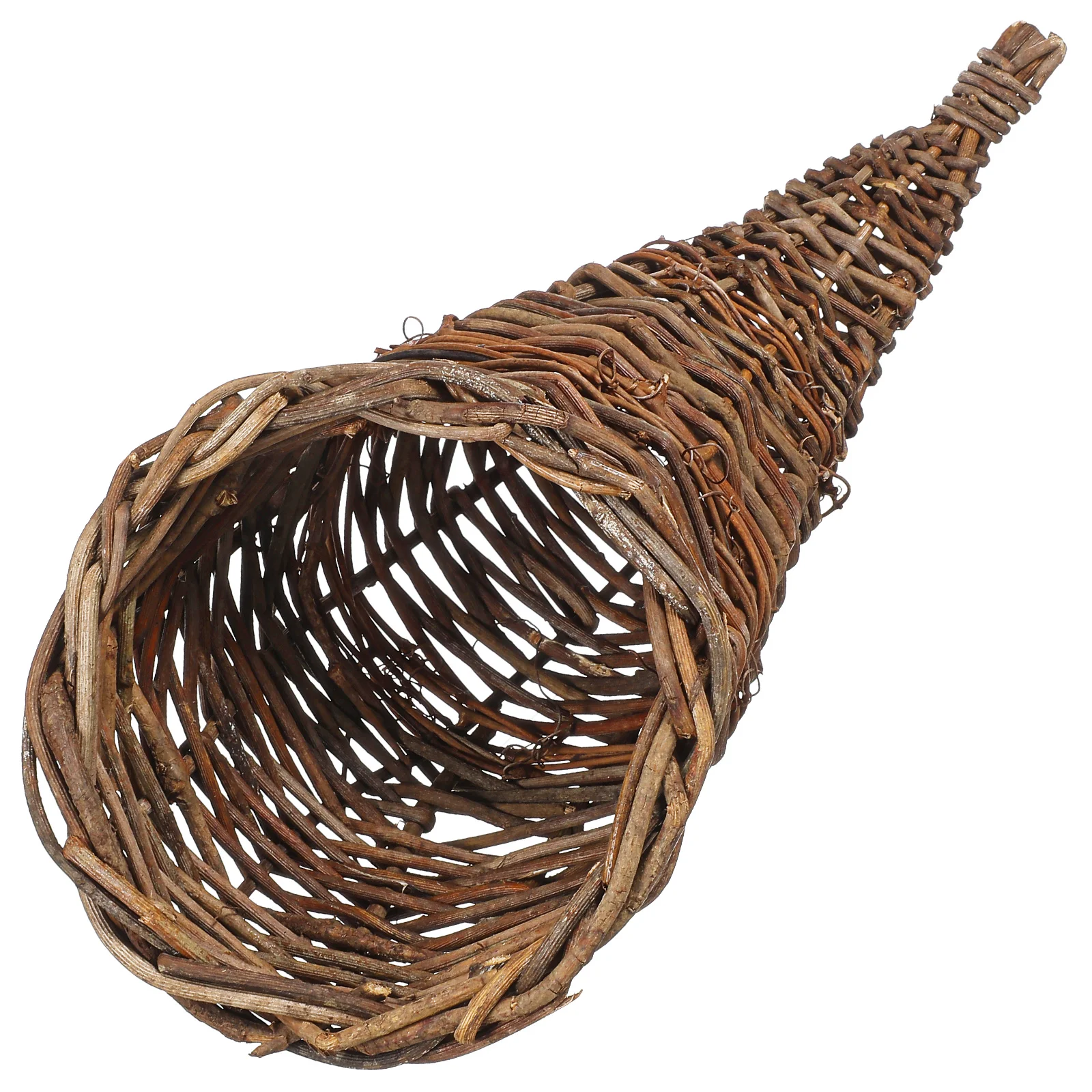 

Horn Basket Ornaments Large Cornucopia Fruit Woven Storage Gift Egg Kitchen Wicker