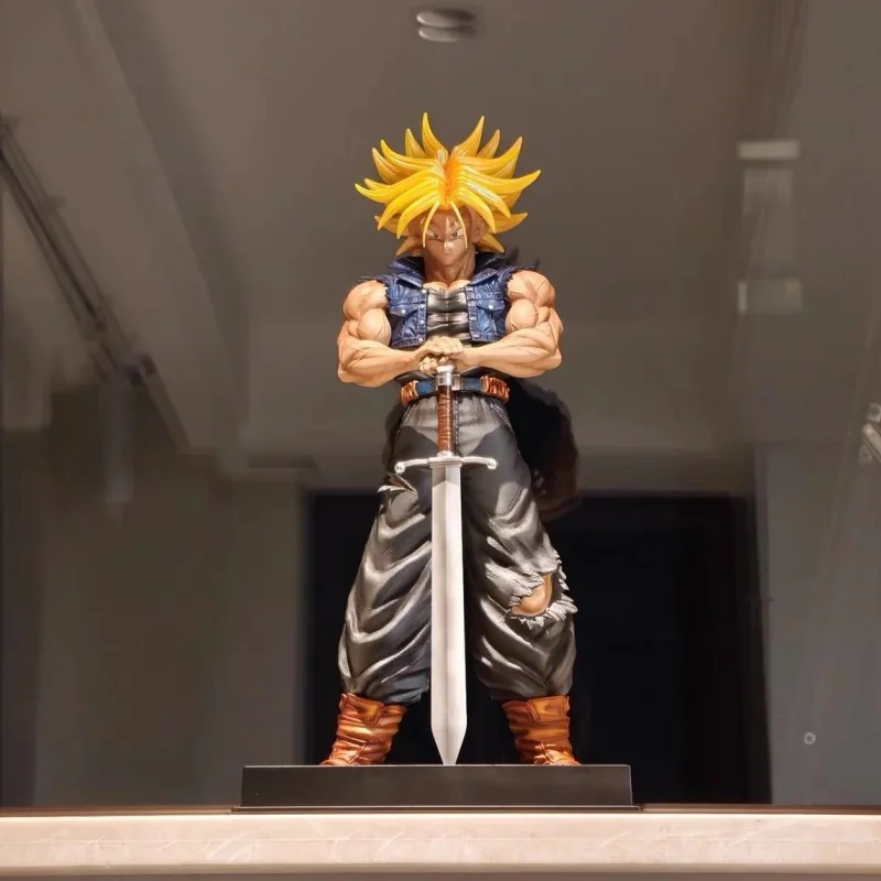 

Фигурка Dragon Ball Super Saiyan Trunks в боевой позе, коллекционная модель из ПВХ, украшение для рабочего стола, подарок для любителей аниме, в наличии