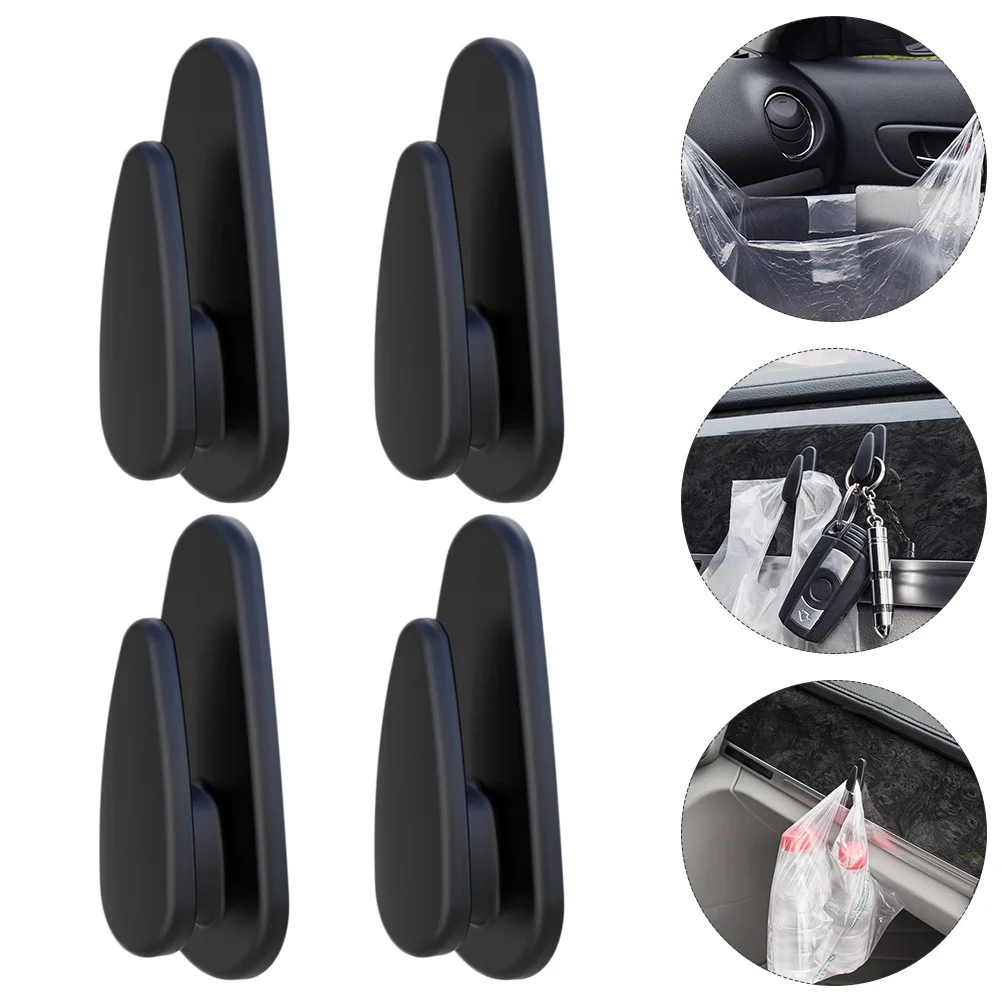 

8pcs Car Convenient Hooks Self-Adhesive Storage Hooks For Headset Data Cable Keys Garbage Bag Work Permit Multifunctional