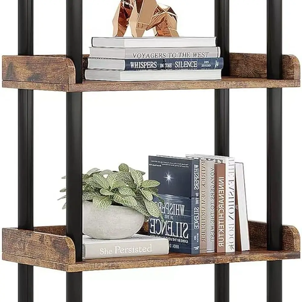 

Vintage 4-Tier Wooden Bookshelf, Compact Space-Saving Shelf for Living Room & Bedroom