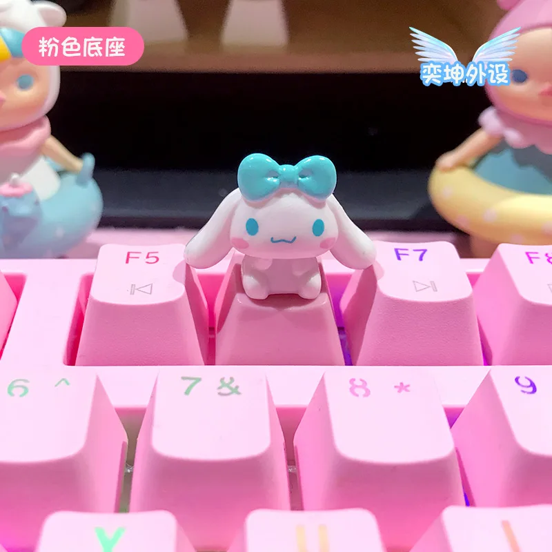 سانريو أنيمي سينامورول الوردي فتاة شخصية Keycap لطيف لوحة المفاتيح الميكانيكية Diy بها بنفسك الديكور Esc مفتاح الديكور هدية الكريسماس