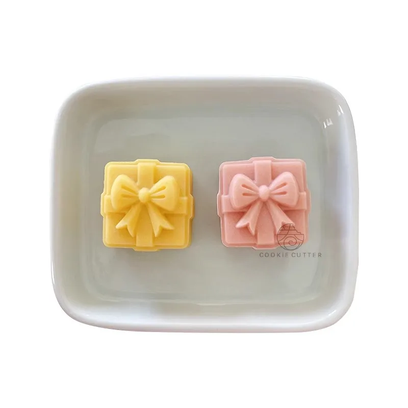 20g Square Mooncake Mold Mini Gift Shape Bow Shape Pudding Cookie Pastry Stamp Valentines’ Day Dessert DIY Chocolate Supplies